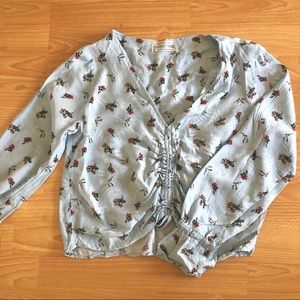 Ruched floral blouse